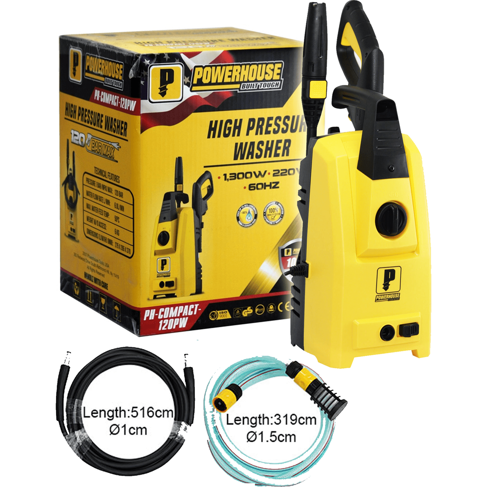 Powerhouse PH-COMPACT-120PW Higher Pressure Washer (120 bar) 1300W - KHM Megatools Corp. Powerhouse PH-COMPACT-120PW Higher Pressure Washer (120 bar) 1300W - KHM Megatools Corp.